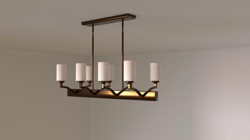 Atwood Transitional Island Light in Oiled Bronze W Satin Opal preview image